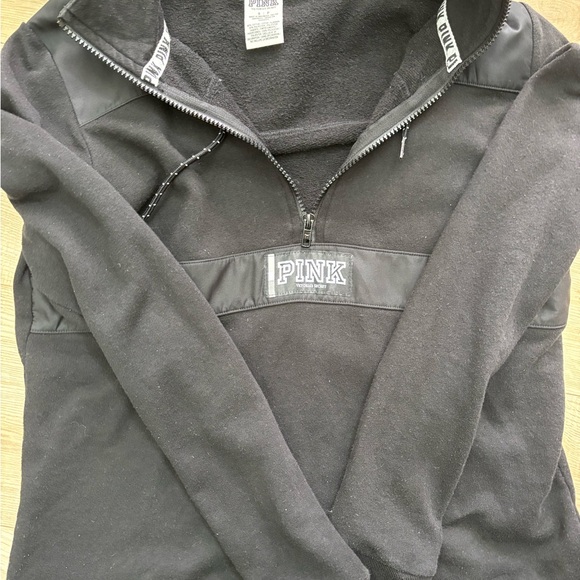 PINK Victoria's Secret Black Half-Zip Pullover - Picture 2 of 6